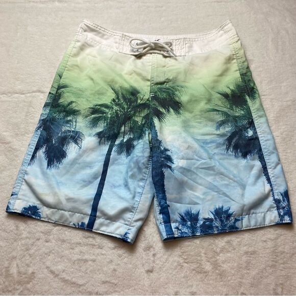 Hollister Palm Tree Design Swim Trucks Size Small - Picture 1 of 13
